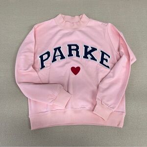 Parke  Light Pink Crew Neck Sweater with Heart Accent